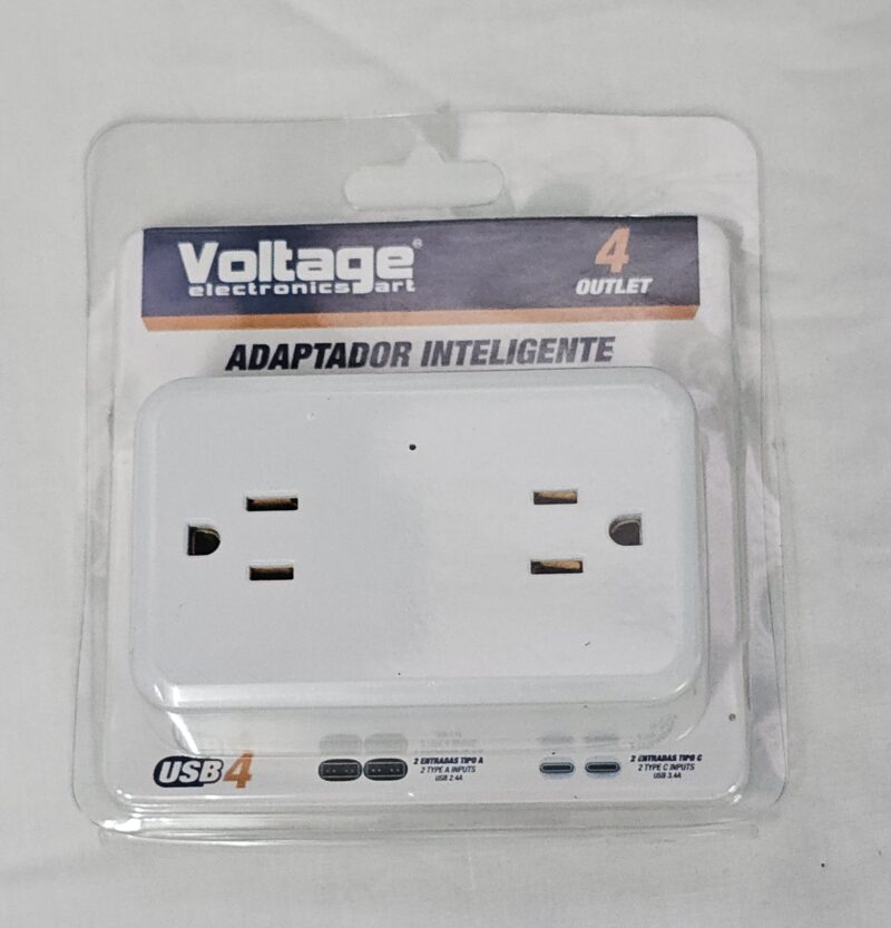 Adaptador Inteligente Multi-Puerto (4 Tomas + 4 USB)
